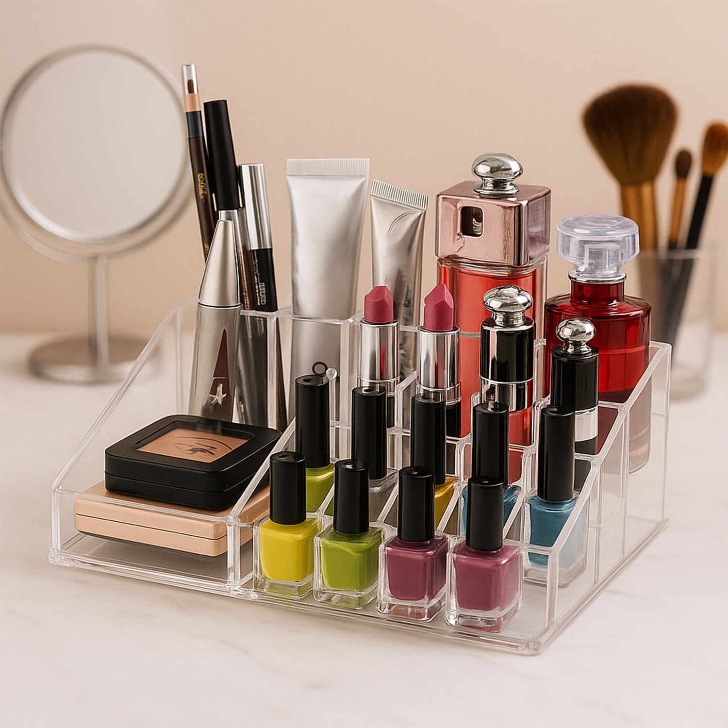 6282 16 Compartment Cosmetic Makeup Jewellery Lipstick Storage Organiser Box Cosmetic Storage Box Make-up Lipstick Organizer  Lipstick Holder Case  Transparent 6282 16 Compartment Cosmetic Makeup Jewellery Lipstick Storage Organiser Box Cosmetic Storage Box Make-up Lipstick Organizer  Lipstick Holder Case  Transparent
